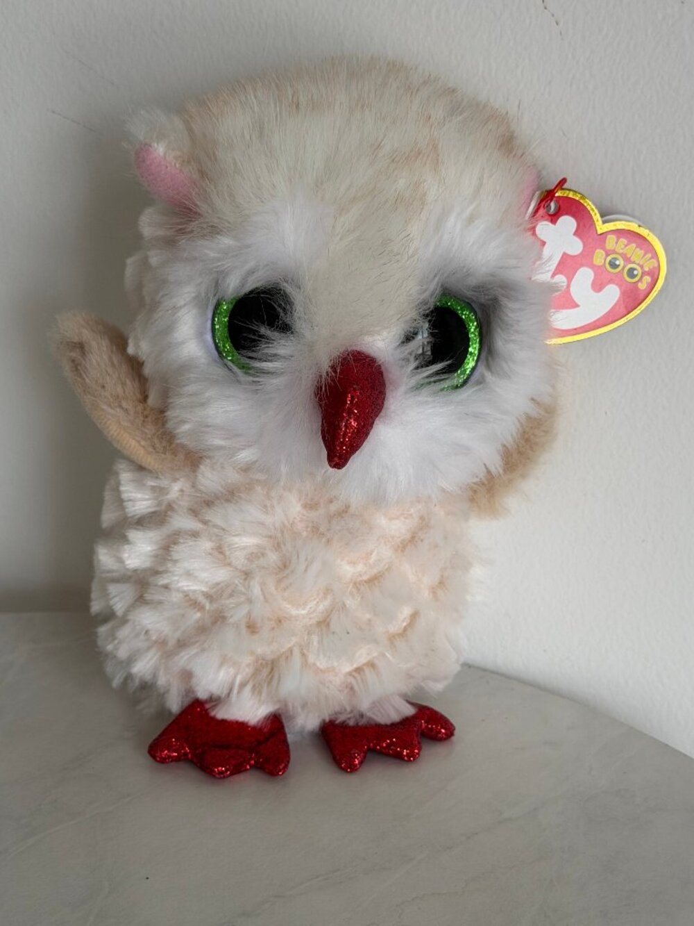 TY Beanie Boos Night Owl Cream 7-11 Exclusive Glitter Plush Stuffed Animal  2017